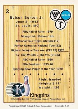 1990 Collect-A-Card Kingpins #2 Nelson Burton Jr. Back